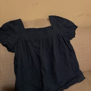 Old Navy Dark Blue Blouse with Square Neckline